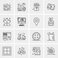 16 iconos de negocios universales vector ilustración de icono creativo para usar en proyectos relacionados con la web y dispositivos móviles