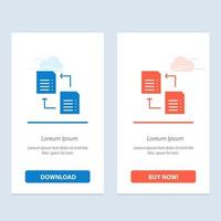 Data File Share Science  Blue and Red Download and Buy Now web Widget Card Template vector