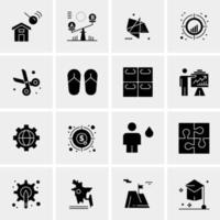 16 iconos de negocios universales vector ilustración de icono creativo para usar en proyectos relacionados con la web y dispositivos móviles