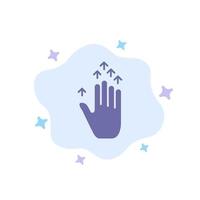 Gesture Hand arrow Up Blue Icon on Abstract Cloud Background vector
