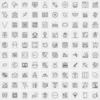 100 iconos de negocios para web y material impreso vector