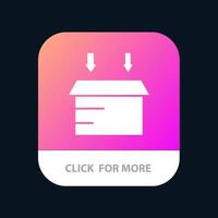 Box Logistic Open Mobile App Button Android and IOS Glyph Version vector