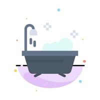 Bathroom Clean Shower Abstract Flat Color Icon Template vector