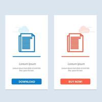 Document Note Report Paper  Blue and Red Download and Buy Now web Widget Card Template vector