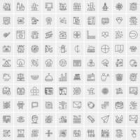 100 iconos de negocios para web y material impreso vector