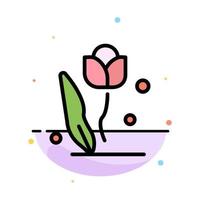 Flora Floral Flower Nature Rose Abstract Flat Color Icon Template vector