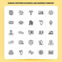 OutLine 25 Human centered Business and Modern company Icon set Vector Line Style Design Black Icons Set Linear pictogram pack Web and Mobile Business ideas design Vector Illustration