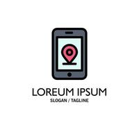 Mobile Internet Location Business Logo Template Flat Color vector