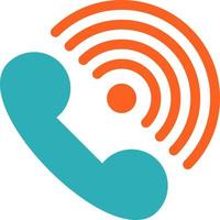 Call Phone Receiver Ring Signals  Flat Color Icon Vector icon banner Template