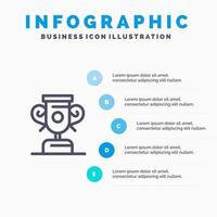 Education Progress Training Line icon with 5 steps presentation infographics Background vector