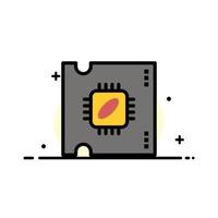 Cpu Microchip Processor Processor Chip  Business Flat Line Filled Icon Vector Banner Template