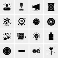 16 iconos de negocios universales vector ilustración de icono creativo para usar en proyectos relacionados con la web y dispositivos móviles