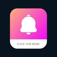 Alert Bell Notification Sound Mobile App Button Android and IOS Glyph Version vector