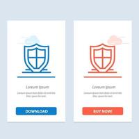 Internet Protection Safety Security Shield  Blue and Red Download and Buy Now web Widget Card Template vector