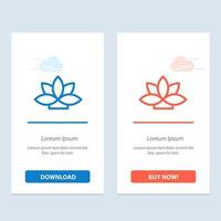 flor india planta de loto azul y rojo descargar y comprar ahora plantilla de tarjeta de widget web vector