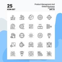 25 gestión de productos y conjunto de iconos de negocios globales 100 archivos editables eps 10 concepto de logotipo de empresa ideas diseño de iconos de línea vector