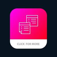 Sticky Files Note Notes Office Pages Paper Mobile App Button Android and IOS Line Version vector