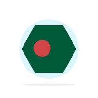 Asian Bangla Bangladesh Country Flag Abstract Circle Background Flat color Icon vector