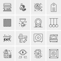 16 Universal Business Icons Vector Creative Icon Illustration to use in web and Mobile Related project