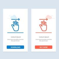 Hand Hand Cursor Up Right  Blue and Red Download and Buy Now web Widget Card Template vector