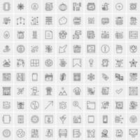 100 iconos de negocios para web y material impreso vector