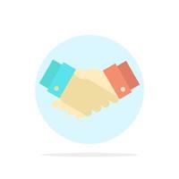 Agreement Deal Handshake Business Partner Abstract Circle Background Flat color Icon vector