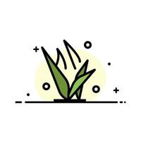 hierba pastos verde primavera negocio línea plana lleno icono vector banner plantilla