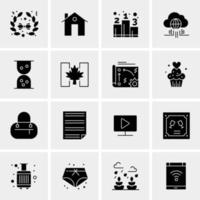 16 iconos de negocios universales vector ilustración de icono creativo para usar en proyectos relacionados con la web y dispositivos móviles