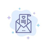 correo carta de amor propuesta tarjeta de boda icono azul sobre fondo de nube abstracta vector