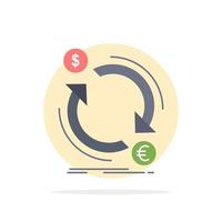 exchange currency finance money convert Flat Color Icon Vector