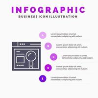 Browser Web Search Education Infographics Presentation Template 5 Steps Presentation vector