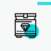 Treasure Chest Gaming turquoise highlight circle point Vector icon