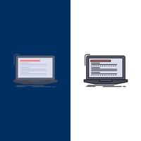 Code coding computer monoblock laptop Flat Color Icon Vector