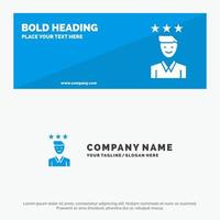 Business Career Growth Job Path SOlid Icon Website Banner and Business Logo Template vector