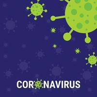 hermoso texto de coronavirus con iconos de coronavirus en el cartel de conciencia de vector de fondo covid19