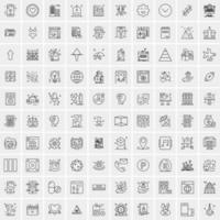 100 iconos de negocios para web y material impreso vector