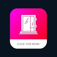 Door Window Building Construction Repair Mobile App Button Android and IOS Glyph Version vector