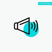 Sound Speaker Volume On turquoise highlight circle point Vector icon