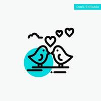 Bride Love Wedding Heart turquoise highlight circle point Vector icon