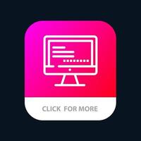 botón de aplicación móvil de educación de texto de monitor de computadora versión de línea de android e ios vector