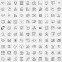 100 iconos de negocios para web y material impreso vector