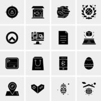 16 iconos de negocios universales vector ilustración de icono creativo para usar en proyectos relacionados con la web y dispositivos móviles