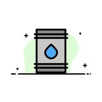 Barrel Oil Fuel flamable Eco  Business Flat Line Filled Icon Vector Banner Template