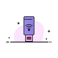 Usb Wifi Service Signal Business Logo Template Flat Color vector