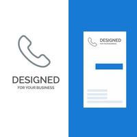 Phone Telephone Call Grey Logo Design and Business Card Template vector