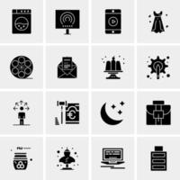 16 iconos de negocios universales vector ilustración de icono creativo para usar en proyectos relacionados con la web y dispositivos móviles