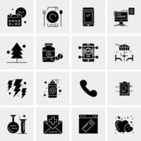 16 iconos de negocios universales vector ilustración de icono creativo para usar en proyectos relacionados con la web y dispositivos móviles