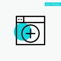 Add Window New Graphics App turquoise highlight circle point Vector icon