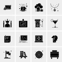 16 iconos de negocios universales vector ilustración de icono creativo para usar en proyectos relacionados con la web y dispositivos móviles