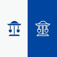 Drum Well Law Balance Line and Glyph Solid icon Blue banner vector